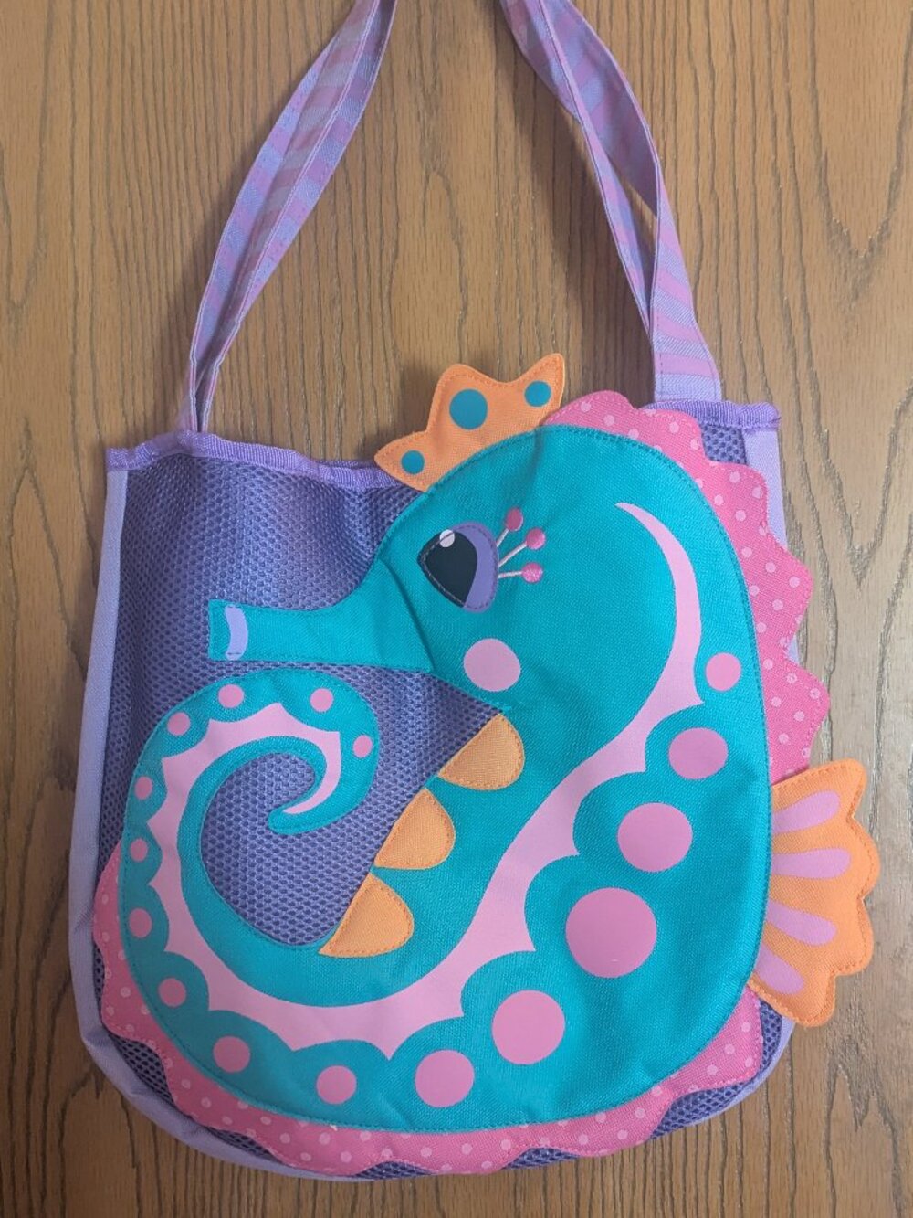 Seahorse Mesh Tote Bag Beach Pool Picnic Park Ocean Colorful -Stephen Joseph